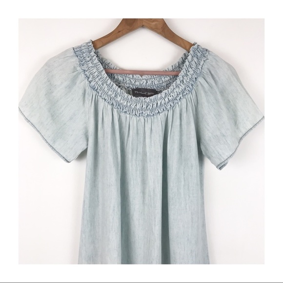 NWOT Anthropologie Michael Stars‎ Off the Shoulder Chambray Dress Size XS - Picture 5 of 10
